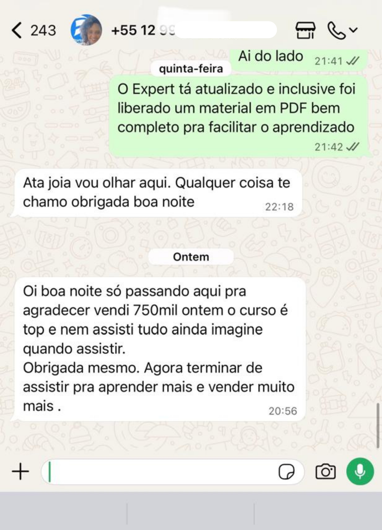 Prova WhatsApp aluno